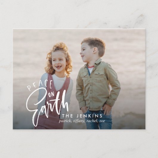 Vrede op aarde | kerstfeestfoto briefkaart (Voorkant)