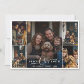 Vrede op Aarde Kerstgezin 5 Fotocollage Feestdagenkaart (Voorkant)