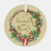 Vrede op aarde Kerstkrans Glas Ornament (Achterkant)