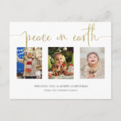 Vrede op aarde Kerstmis 3 Fotocollage Glitter Feestdagenkaart (Voorkant)
