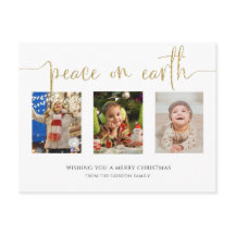 Vrede op aarde Kerstmis 3 Fotocollage Glitter