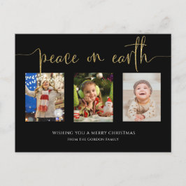 Vrede op aarde Kerstmis 3 Fotocollage Glitter H Feestdagenkaart