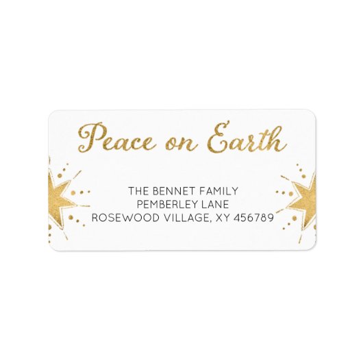 Vrede op aarde Kerstmis Adres Etiket (Voorkant)