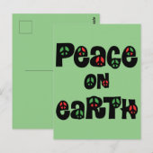 Vrede op aarde kerstmis briefkaart (Voorkant / Achterkant)