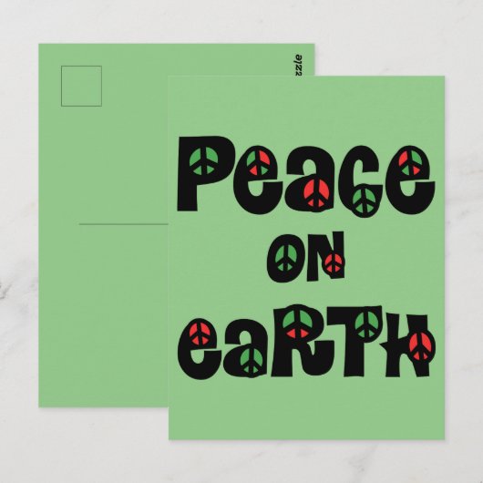 Vrede op aarde kerstmis briefkaart (Voorkant / Achterkant)