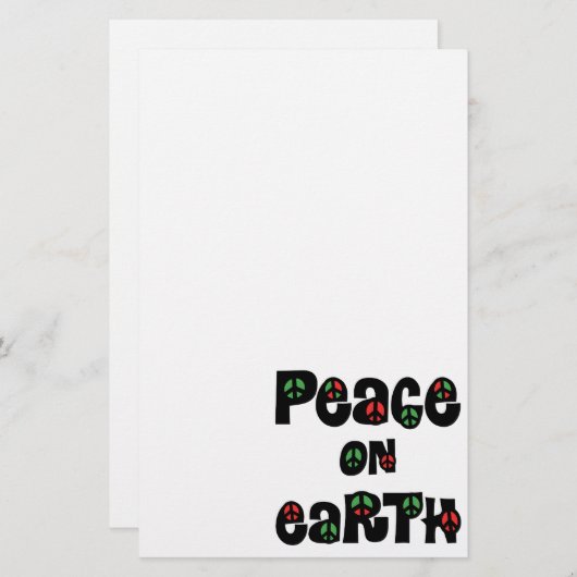 Vrede op aarde kerstmis briefpapier (Voorkant / Achterkant)