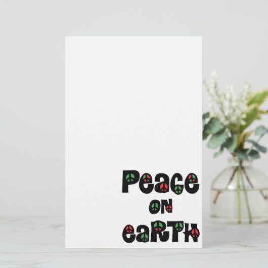 Vrede op aarde kerstmis briefpapier (Staand voorkant)