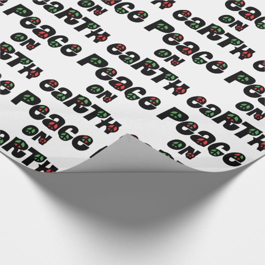 Vrede op aarde kerstmis cadeaupapier (Hoek)