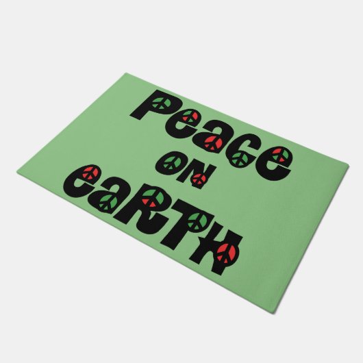 Vrede op aarde kerstmis deurmat (Schuin)