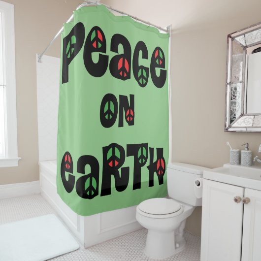 Vrede op aarde kerstmis douchegordijn (In situ)