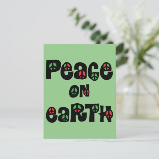 Vrede op aarde kerstmis feestdagenkaart (Staand voorkant)