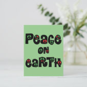 Vrede op aarde kerstmis feestdagenkaart (Staand voorkant)