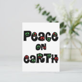 Vrede op aarde kerstmis feestdagenkaart (Staand voorkant)