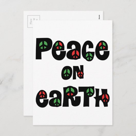 Vrede op aarde kerstmis feestdagenkaart (Voorkant / Achterkant)