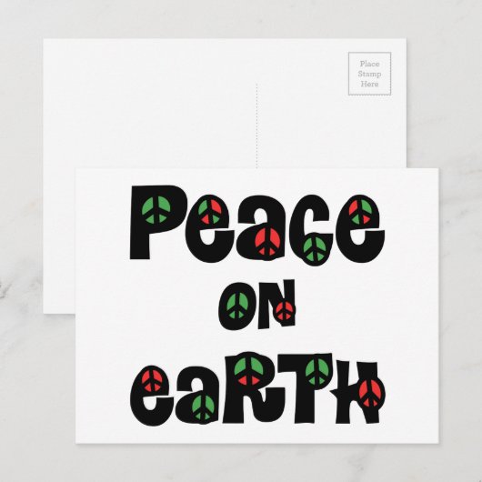 Vrede op aarde kerstmis feestdagenkaart (Voorkant / Achterkant)