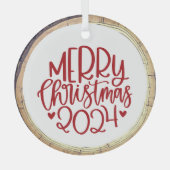 Vrede Op Aarde Kerstmis Glas Ornament (Voorkant)