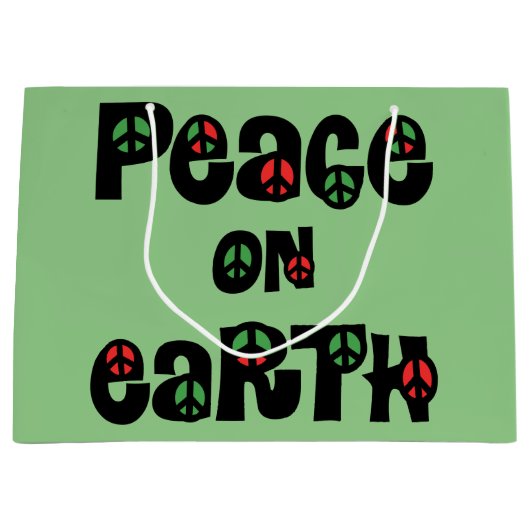 Vrede op aarde kerstmis groot cadeauzakje (Voorkant)