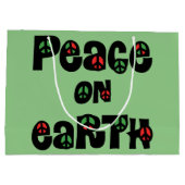 Vrede op aarde kerstmis groot cadeauzakje (Achterkant)