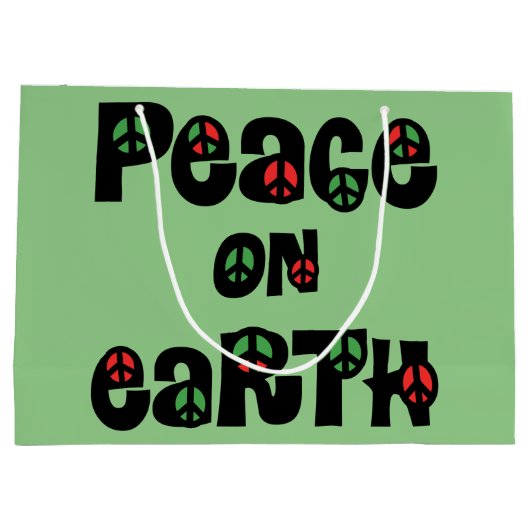 Vrede op aarde kerstmis groot cadeauzakje (Achterkant)