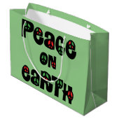 Vrede op aarde kerstmis groot cadeauzakje (Achterkant Gekanteld)