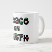 Vrede op aarde kerstmis grote koffiekop (Voorkant rechts)