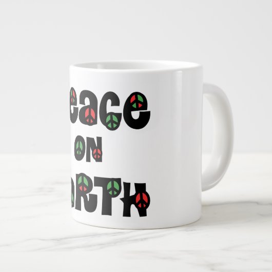 Vrede op aarde kerstmis grote koffiekop (Voorkant rechts)