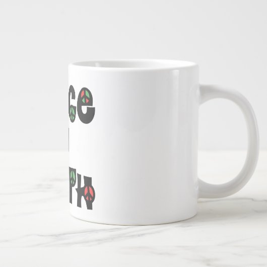 Vrede op aarde kerstmis grote koffiekop (Rechts)