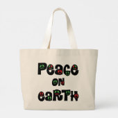 Vrede op aarde kerstmis grote tote bag (Achterkant)