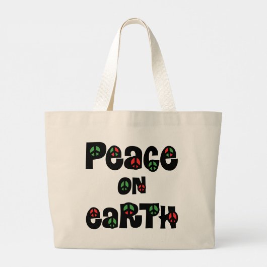 Vrede op aarde kerstmis grote tote bag (Achterkant)