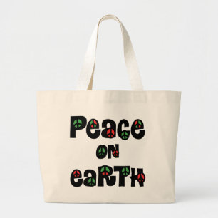 Vrede op aarde kerstmis grote tote bag