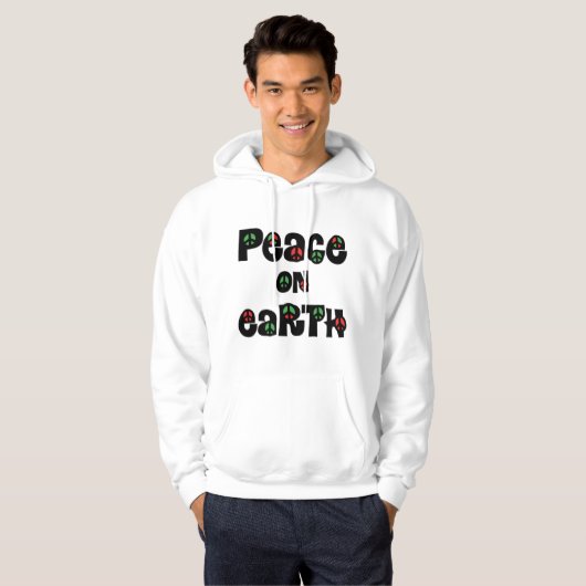 Vrede op aarde kerstmis hoodie (Voorkant volledig)