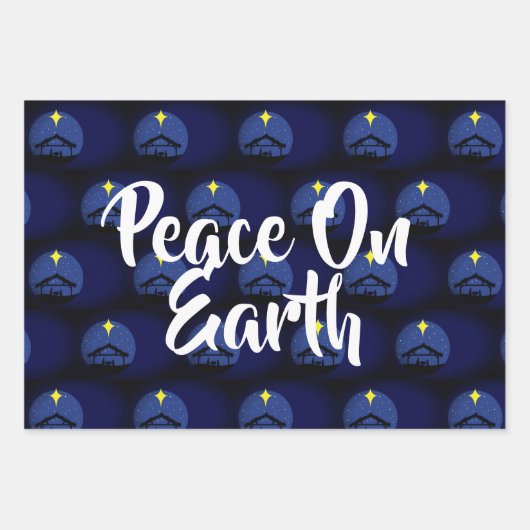 Vrede op aarde kerstmis inpakpapier vel (Voorkant)