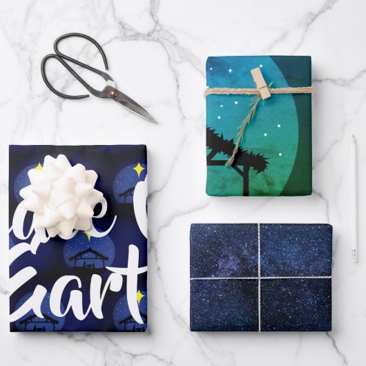 Vrede op aarde kerstmis inpakpapier vel (Voorkant)