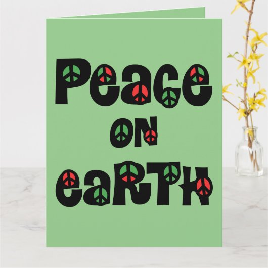 Vrede op aarde kerstmis kaart (Gele Bloem)