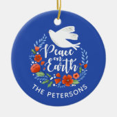 Vrede op Aarde kerstmis Keramisch Ornament (Voorkant)
