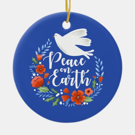 Vrede op Aarde kerstmis Keramisch Ornament (Voorkant)