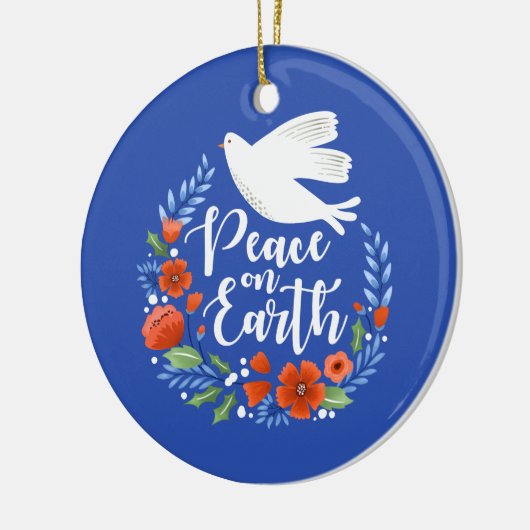 Vrede op Aarde kerstmis Keramisch Ornament (Links)