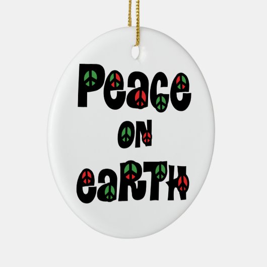 Vrede op aarde kerstmis keramisch ornament (Rechts)