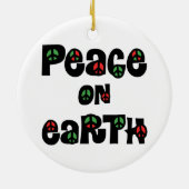 Vrede op aarde kerstmis keramisch ornament (Achterkant)