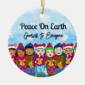Vrede op aarde | Kerstmis Keramisch Ornament (Voorkant)