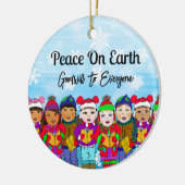 Vrede op aarde | Kerstmis Keramisch Ornament (Links)