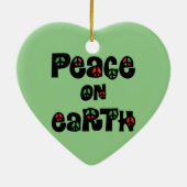 Vrede op aarde kerstmis keramisch ornament (Achterkant)