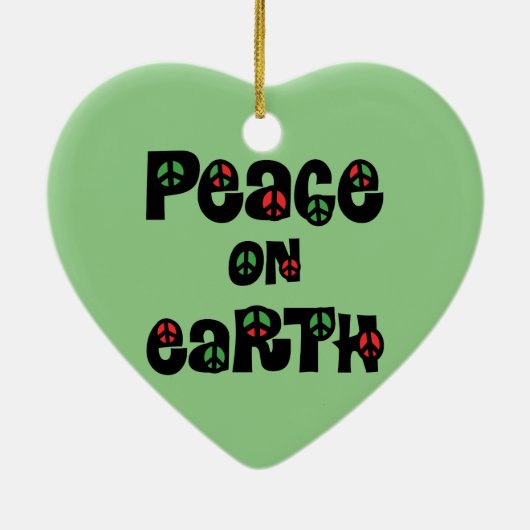Vrede op aarde kerstmis keramisch ornament (Achterkant)