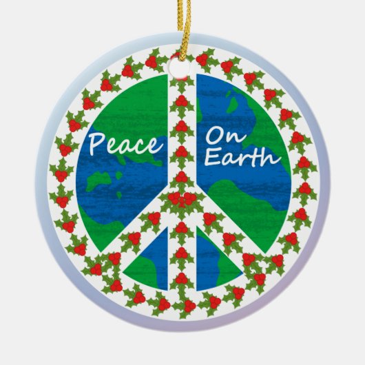 Vrede op Aarde kerstmis Keramisch Ornament (Voorkant)