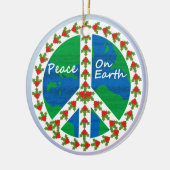 Vrede op Aarde kerstmis Keramisch Ornament (Links)