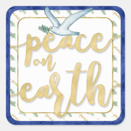 Vrede op aarde Kerstmis Kwanzaa Chanoeka Vierkante Sticker