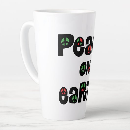 Vrede op aarde kerstmis latte mok (Linkerhoek)