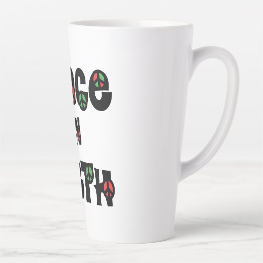 Vrede op aarde kerstmis latte mok (Rechts)