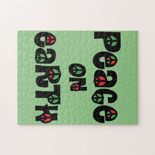 Vrede op aarde kerstmis legpuzzel (Horizontaal)