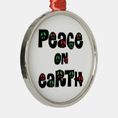Vrede op aarde kerstmis metalen ornament (Rechts)